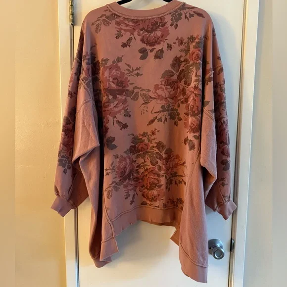 Free People We The Free With The Band Cabbage Rose Sweatshirt - Picture 4 of 6